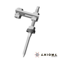 Винт-шуруп двухрезьбовый в сборе, 160 мм, нержавеющая сталь А2, AXIOMA energy