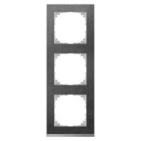 Рамка 3-постовая Merten M-Pure Decor. Цвет Сланец/Цвет алюминия (MTN4030-3669)