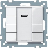 4-кнопочный выключатель KNX plus с ик-приемником Merten System M Полярно-белый MTN617519 4-кнопочный выключатель KNX plus с ик-приемником Merten System M Полярно-белый MTN617519