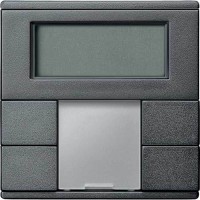 2-кнопочный выключатель с терморегулятором KNX plus Merten System M Антрацит MTN6212-0414