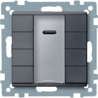 4-кнопочный выключатель KNX plus с ик-приемником Merten System M Антрацит MTN627914 4-кнопочный выключатель KNX plus с ик-приемником Merten System M Антрацит MTN627914