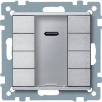 4-кнопочный выключатель KNX plus с ик-приемником Merten System M Алюминий MTN627960