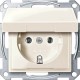 Механізм розетки з кришкою Merten Shuko, 2 полюса, 16А. Колір Бежевий, MTN2311-0344