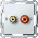 Механизм аудио розетки Merten Полярно-белый, MTN4350-0319