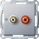 Механизм аудио розетки Merten цвет Алюминий (MTN4350-0460)