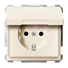 MTN2310-4044 Механізм розетки з кришкою, захисними шторками та заземленням Merten Shuko, 2 полюса, 16А. Колір Бежевий