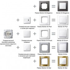 Рамка 1-постова Merten M-Elegance дерево. Колір Горіх MTN4051-3473 