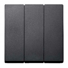 Клавиша тройная Merten System M.  Антрацит MTN311914 