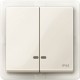 Двойная клавиша с окошком для световой индикации IP44 Merten System M.  Бежевый MTN3424-0344 