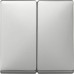 Подвійна клавіша вимикача Merten System Design. Колір Сталь MTN412546 