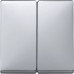 Двойная клавиша выключателя Merten System Design.  Алюминий MTN412560 