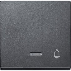 Клавиша с окошком для световой индикации и пиктограммой «звонок» Merten System M.  Антрацит MTN430814 