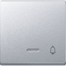 Клавиша с окошком для световой индикации и пиктограммой «звонок» Merten System M.  Алюминий MTN430860 