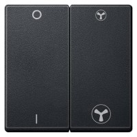 Подвійна клавіша для механізма вимикача вентилятора Merten System M. Колір Антрацит MTN435014 