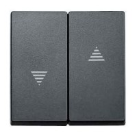 Двойная клавиша для клавишного и кнопочного выключателя рольставней Merten System M. Цвет Антрацит (MTN435514)