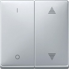Клавиша для модуля 2-кнопочного выключателя KNX с символами I/0 и стрелками вверх/вниз Merten System Design.  Алюминий MTN626660 