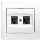 AYA4400121 Розетка компьютерная двойная RJ45, кат.5e, 125 МГц, UTP серии Anya AYA4400121 Розетка компьютерная двойная RJ45, кат.5e, 125 МГц, UTP серии Anya