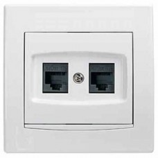 AYA4400123 Розетка комп'ютерна подвійна RJ45, кат.5e, 125 МГц, UTP серії Anya AYA4400123 Розетка комп'ютерна подвійна RJ45, кат.5e, 125 МГц, UTP серії Anya