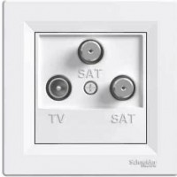 ⚡Розетка TV-SAT-SAT кінцева 1 dB Asfora біла (EPH3600121) ⚡Розетка TV-SAT-SAT кінцева 1 dB Asfora біла (EPH3600121)