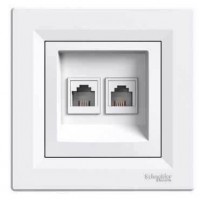 ⚡Розетка компьютерная двойная категории 5e UTP Asfora (EPH4400121)