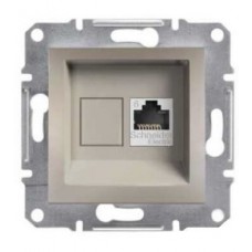 ⚡Розетка комп'ютерна Кат6e UTP Asfora бронза (EPH4700169)