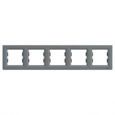 ⚡Рамка 5-ти постовая горизонтальная Asfora сталь (EPH5800562)