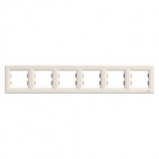 ⚡Рамка 6-ти постовая горизонтальная Asfora кремовая (EPH5800623)