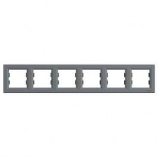 ⚡️ Рамка 6-ти постовая горизонтальная Asfora сталь (EPH5800662)