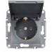 Розетка з заземленням та захисною кришкою Schneider Electric серії Asfora 16А cталь (EPH3100162)