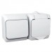 WDE000500 Комбинированный наружный блок розетка + выключатель 16A IP44 Cedar Plus. Цвет Белый