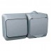 WDE000600 Комбинированный наружный блок розетка + выключатель 16A IP44 Cedar Plus. Цвет Серый