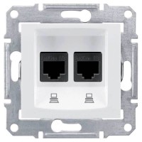 SDN4600121 Комп'ютерна розетка подвійна STP RJ45 кат.5e екранована Sedna. Колір Білий