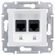 SDN4400121 Комп'ютерна розетка подвійна UTP RJ45 кат.5e неекранована Sedna. Колір Білий