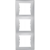 ⚡SDN5801360 Декоративная рамка 3-постовая вертикальная Sedna. Цвет Алюминий