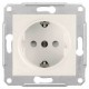 ⚡ Розетка с заземлением и защитными шторками 16А Sedna Schneider Electric слоновая кость (SDN3000123)