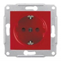 SDN3000341 Розетка з заземленням і захисними шторками 16А Sedna. Колір Червоний SDN3000341 Розетка з заземленням і захисними шторками 16А Sedna. Колір Червоний