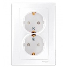 SDN3000421 Розетка подвійна з заземленням 16А Sedna. Колір Білий