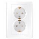 SDN3000421 Розетка подвійна з заземленням 16А Sedna. Колір Білий