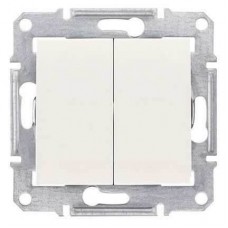 SDN0600123 2-клавішний перемикач 10 A серії Sedna. Колір Слонова кістка