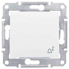 SDN0800121 Кнопковий вимикач з символом «дзвінок» 10A серії Sedna. Колір Білий