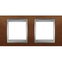 Рамка двухместная Unica Top. Цвет Черешня/Алюминий MGU66.004.0M2