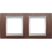Рамка двухместная Unica Top. Цвет Венге/Алюминий MGU66.004.0M3