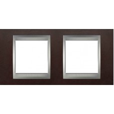 Рамка двухместная Unica Top. Цвет Табак/Алюминий MGU66.004.0M4