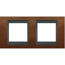Рамка двухместная Unica Top. Цвет Черешня/Графит MGU66.004.2M2