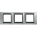 Рамка 3-місна Unica Top. Колір Матовий хром/Графіт MGU66.006.238