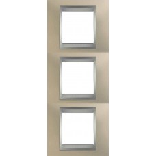 Рамка тримісна Unica Top. Колір Титановий/Алюміній MGU66.006V.095