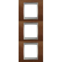 Рамка тримісна Unica Top. Колір Черешня/Алюміній MGU66.006V.0M2