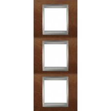 Рамка 3-местная Unica Top. Цвет Черешня/Алюминий MGU66.006V.0M2