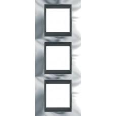Рамка трехместная Unica Top. Цвет Блестящий хром/Графит MGU66.006V.210