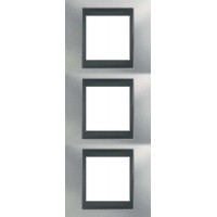 Рамка трехместная Unica Top. Цвет Матовый хром/Графит MGU66.006V.238 Рамка трехместная Unica Top. Цвет Матовый хром/Графит MGU66.006V.238